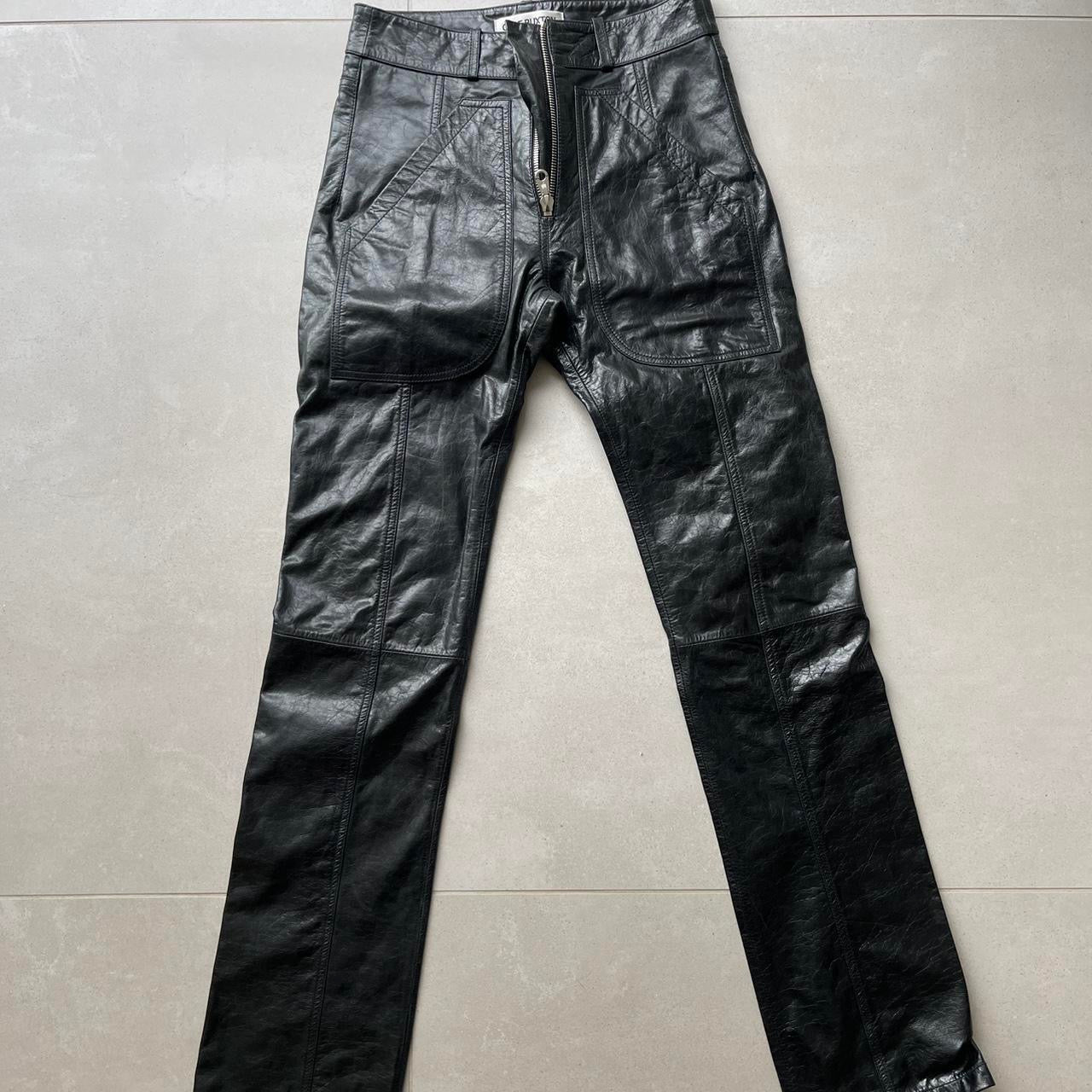 Cole Buxton Leather Stacked Carpenter Pants
