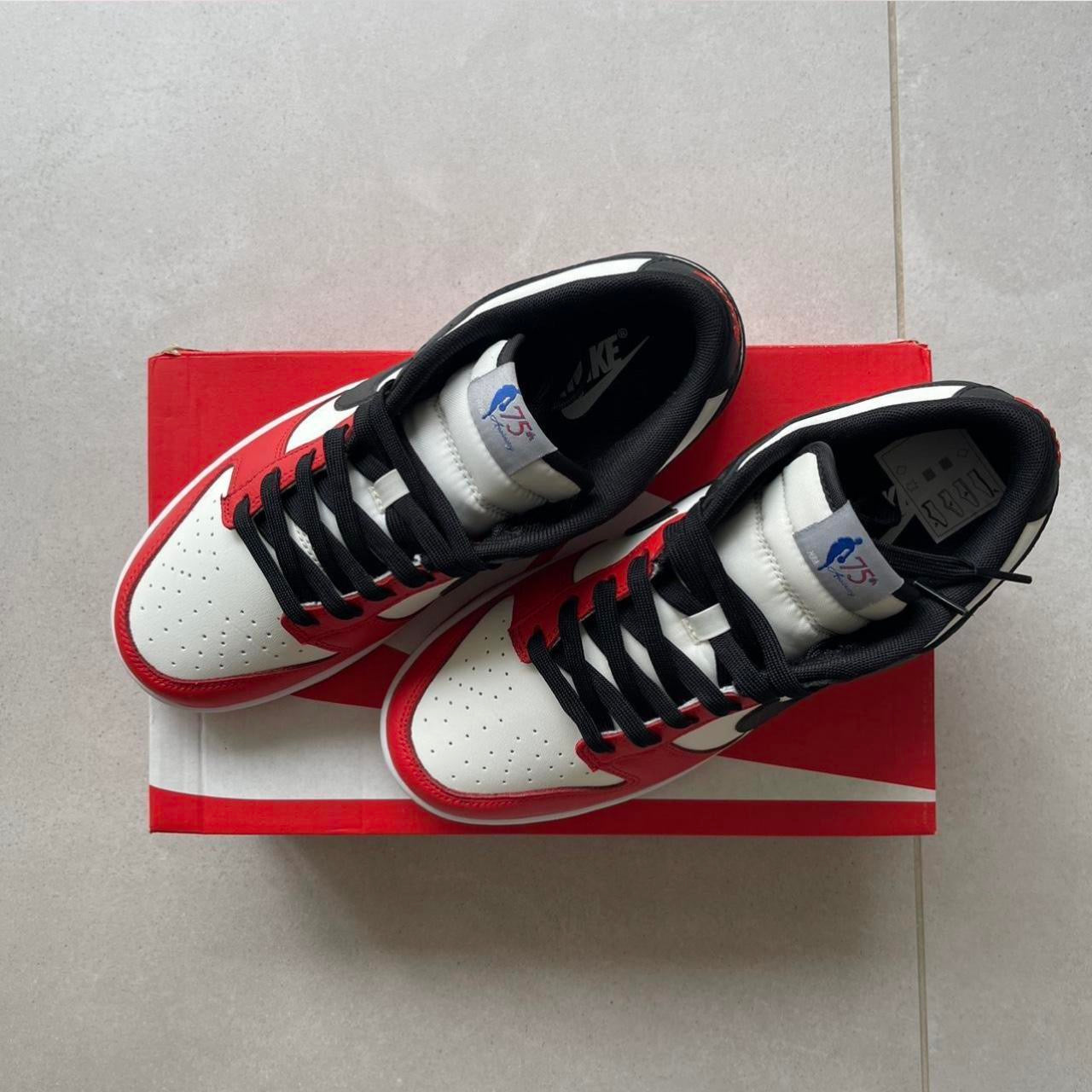 NIKE DUNK LOW RETRO EMB - Sail/Black/Red