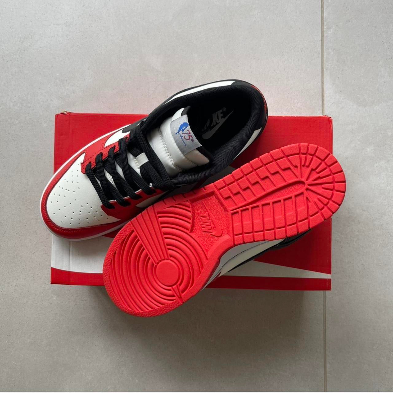 NIKE DUNK LOW RETRO EMB - Sail/Black/Red