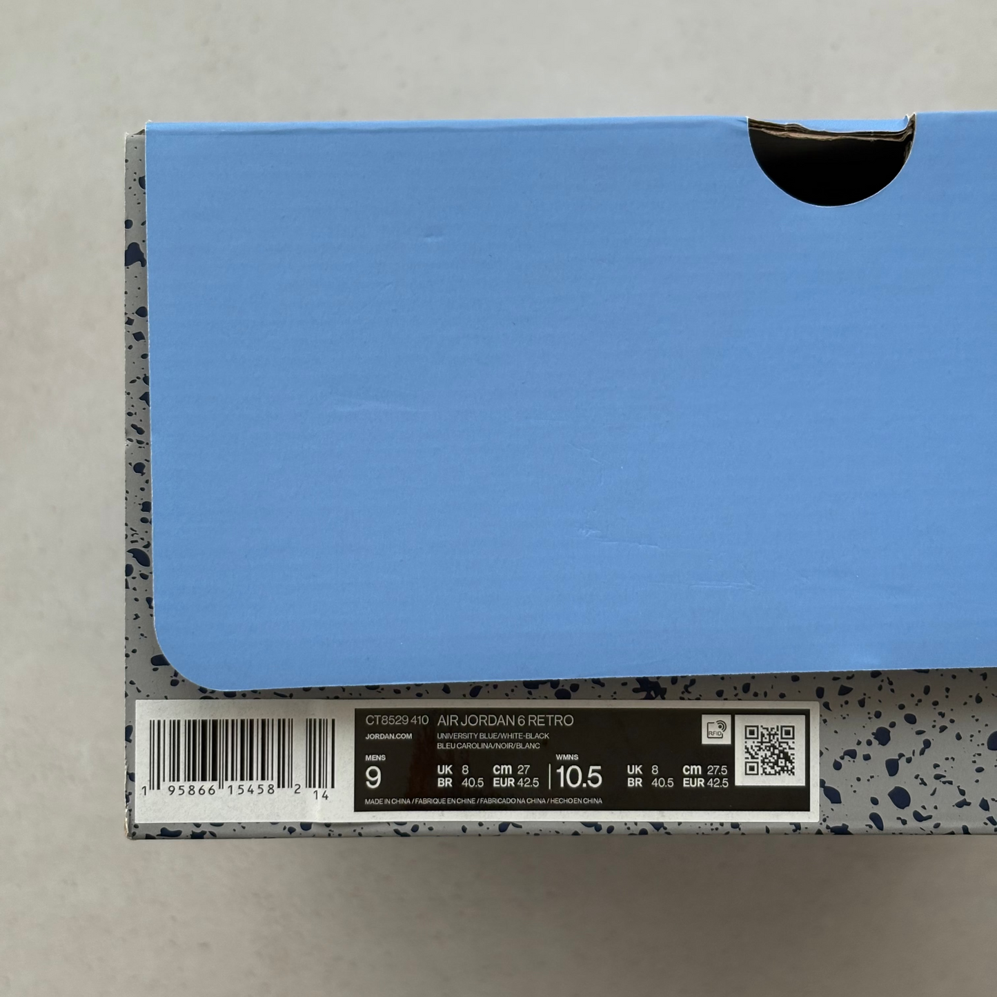 Air Jordan 6 Retro "UNC White" CT8529 410 - UK 8