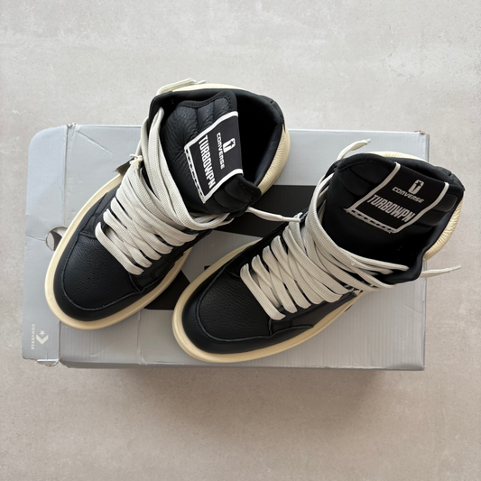 Converse Rick Owens x DRKSHDW TURBOWPN Mid 'Black Cloud Cream' - UK 8