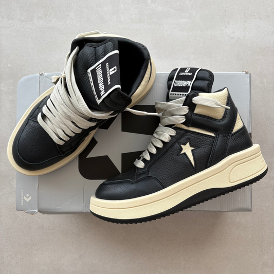 Converse Rick Owens x DRKSHDW TURBOWPN Mid 'Black Cloud Cream' - UK 8