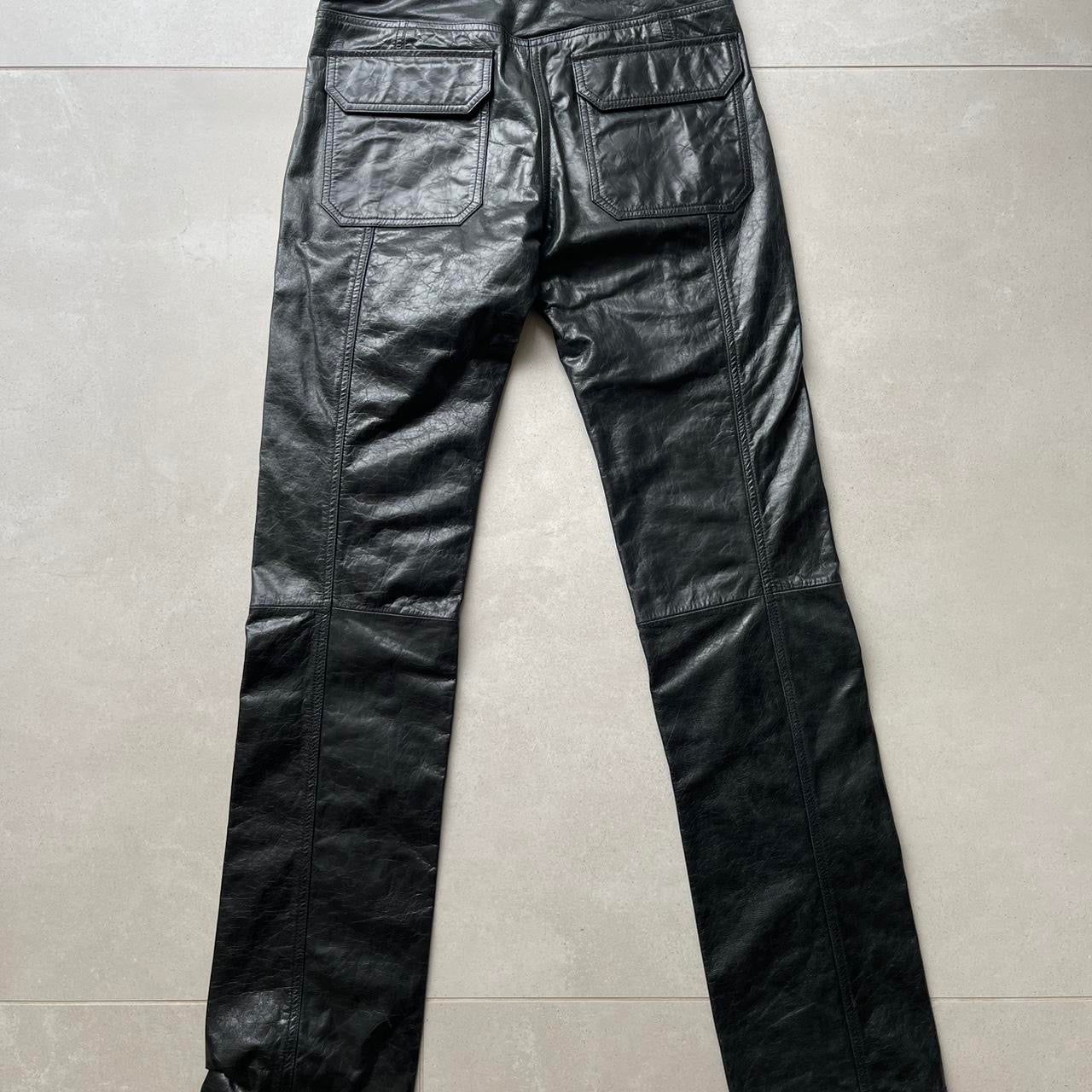Cole Buxton Leather Stacked Carpenter Pants