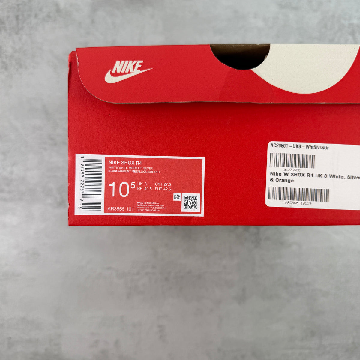 Nike Shox R4 White Metallic Silver