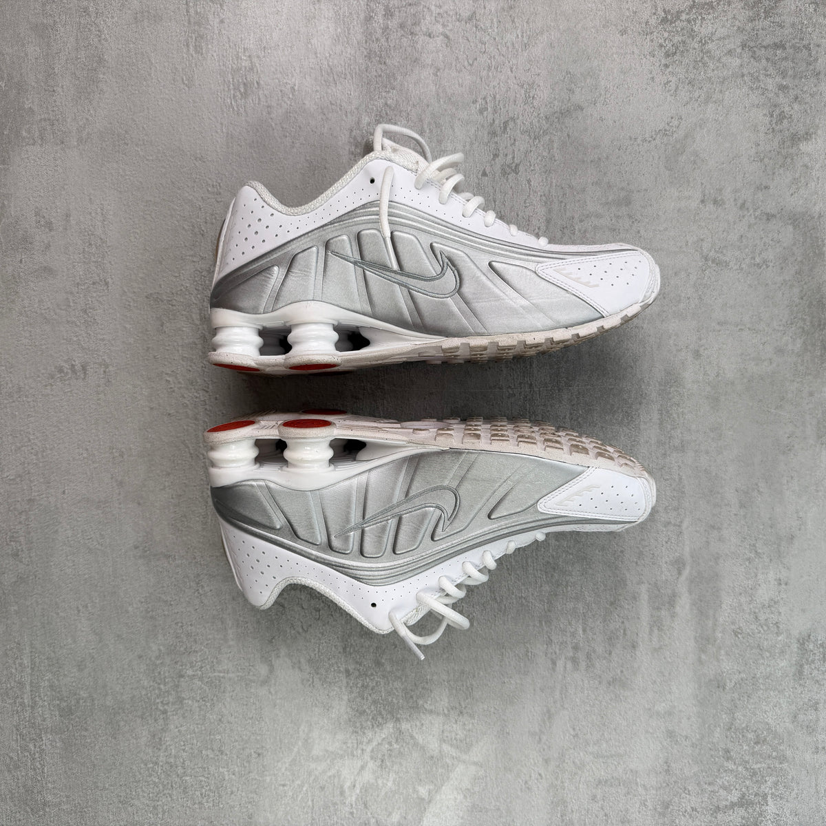 Nike Shox R4 White Metallic Silver